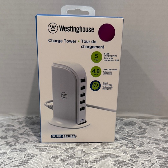 Westinghouse 5-Port USB Charging Tower – Smart Technology – New in Box - Picture 2 of 4